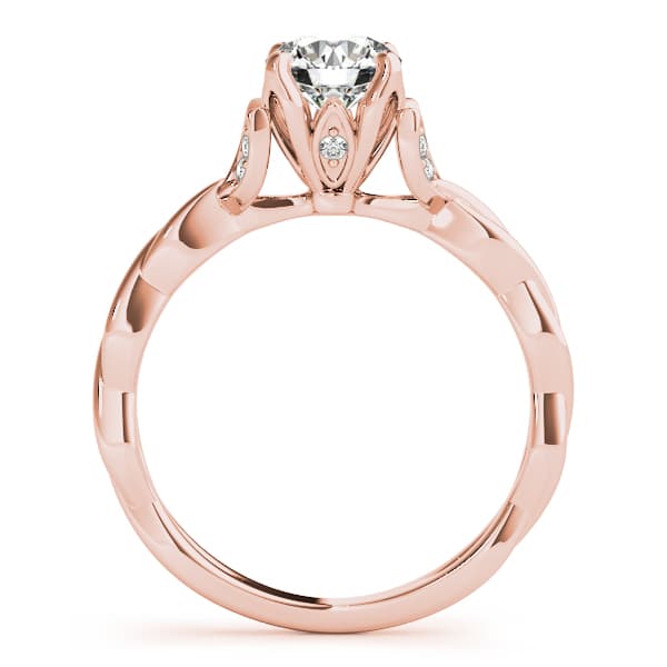 Round Twisting Engagement Ring, style 51112, Side view in rose gold