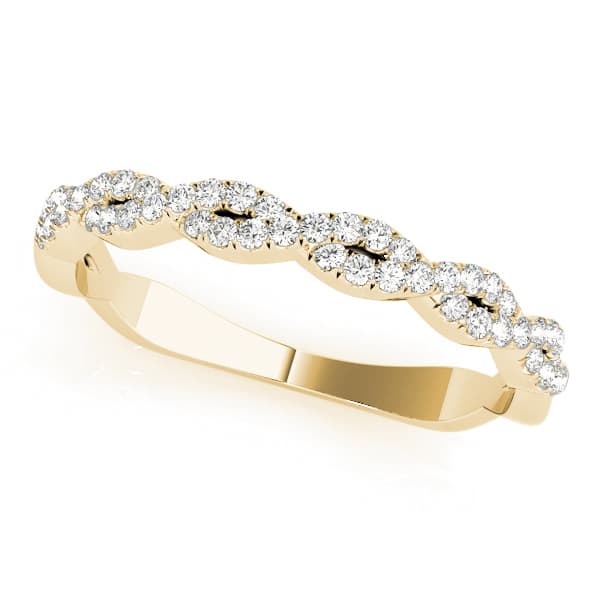 Twisting Diamond Wedding Band (1/4 ct. tw.), Front view in yellow gold