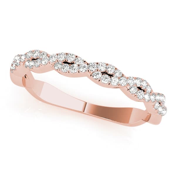 Twisting Diamond Wedding Band (1/4 ct. tw.), Front view in rose gold