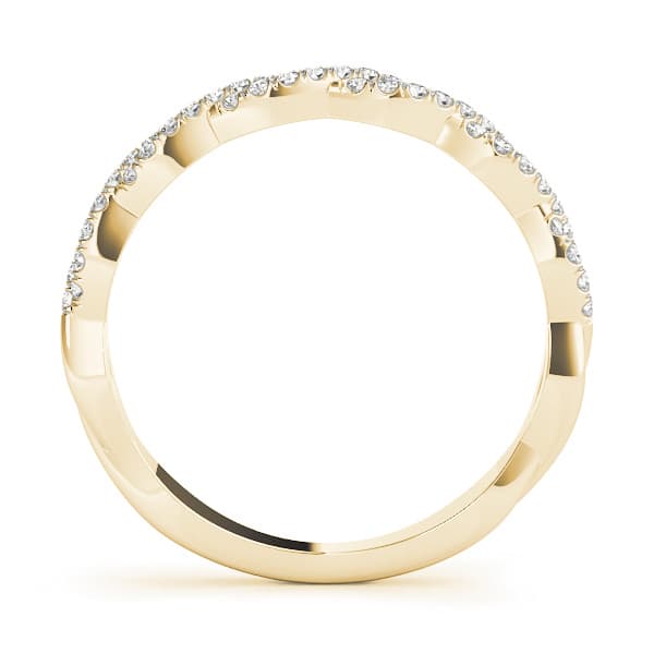 Twisting Diamond Wedding Band (1/4 ct. tw.), Side view in yellow gold