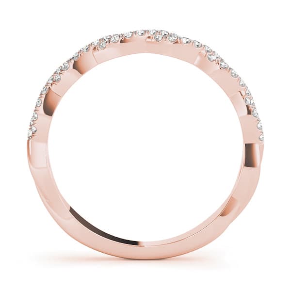 Twisting Diamond Wedding Band (1/4 ct. tw.), Side view in rose gold