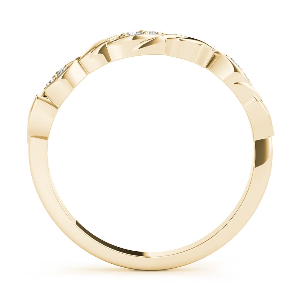 Nature Inspired Stackable Wedding Band (0.03 ct. tw.), Side view in yellow gold