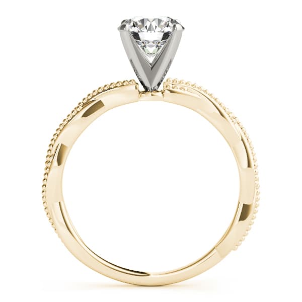 Twisting Milgrain Engagement Ring, style 51114, Side view in yellow gold