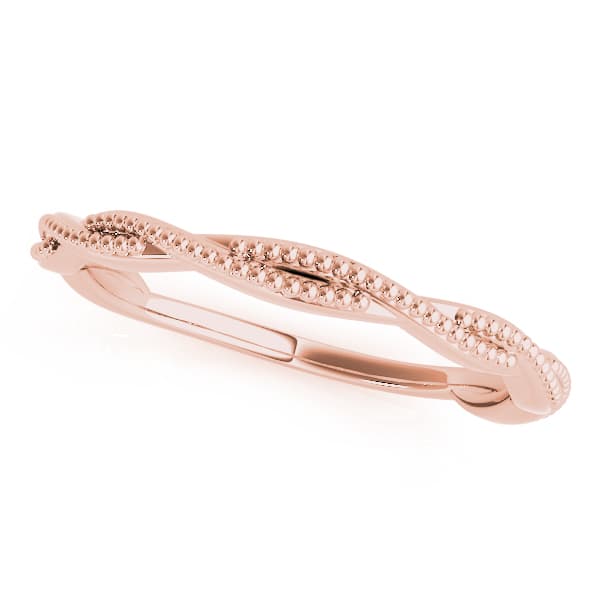Twisted Wedding Band, Front view in rose gold