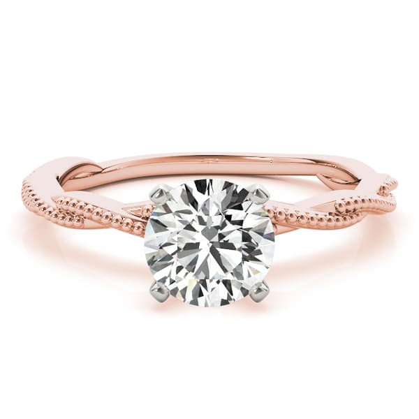 Twisted Wedding Band, Angle view in rose gold