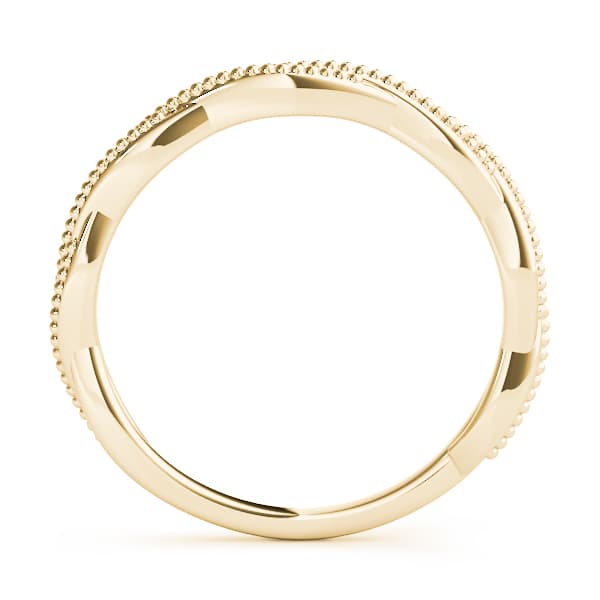 Twisted Wedding Band, Side view in yellow gold