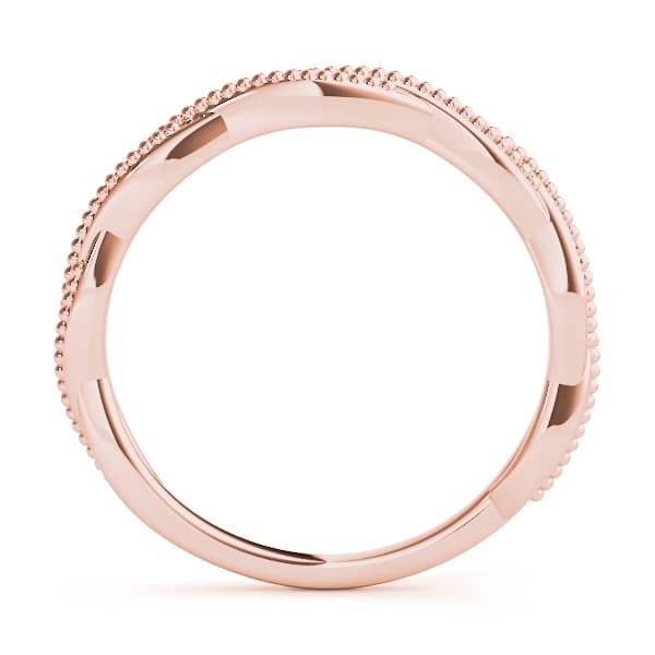 Twisted Wedding Band, Side view in rose gold