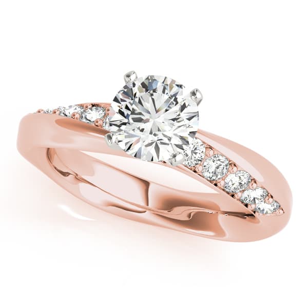 Swirl Prong-In-Channel Engagement Ring, style 51116, Front view in rose gold
