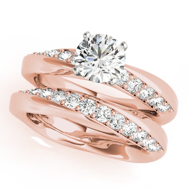 Swirl Prong-In-Channel Engagement Ring, style 51116, On hand view in rose gold