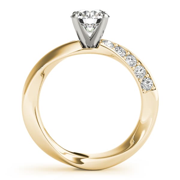 Swirl Prong-In-Channel Engagement Ring, style 51116, Side view in yellow gold