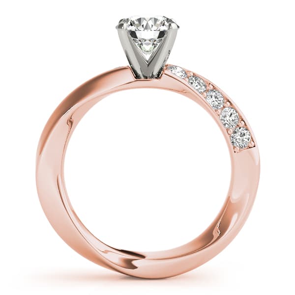 Swirl Prong-In-Channel Engagement Ring, style 51116, Side view in rose gold