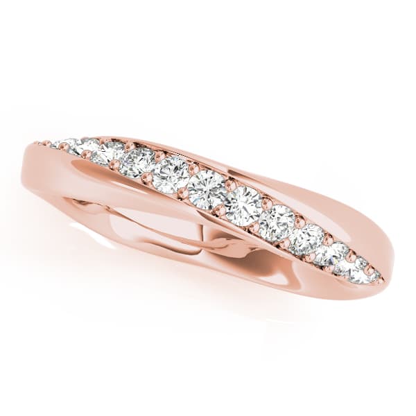 Twisted Prong In Channel Wedding Band (3/8 ct. tw.), Front view in rose gold