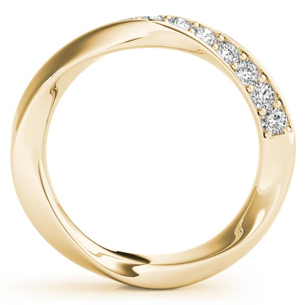 Twisted Prong In Channel Wedding Band (3/8 ct. tw.), Side view in yellow gold