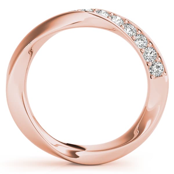 Twisted Prong In Channel Wedding Band (3/8 ct. tw.), Side view in rose gold