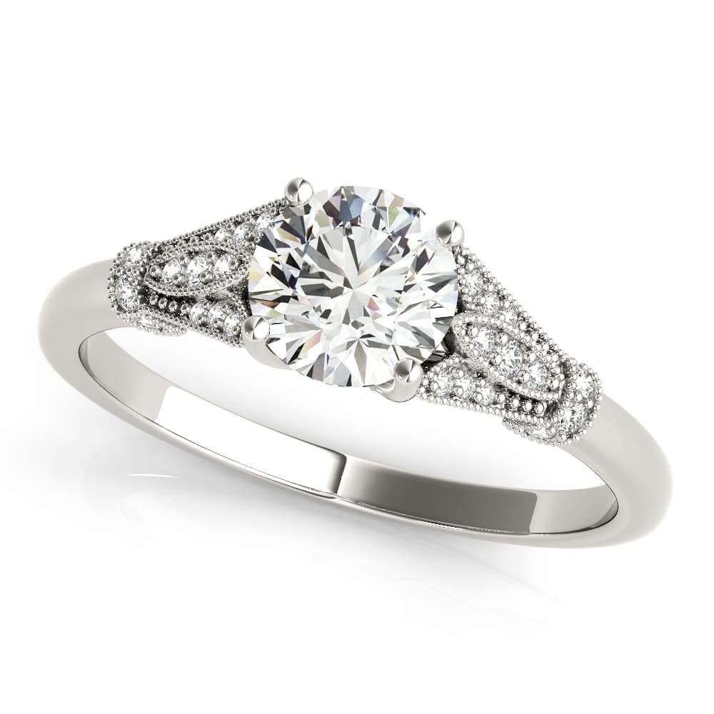 Vintage Marquise Shape Milgrain Engagement Rings — style 51118 in 10k White Gold