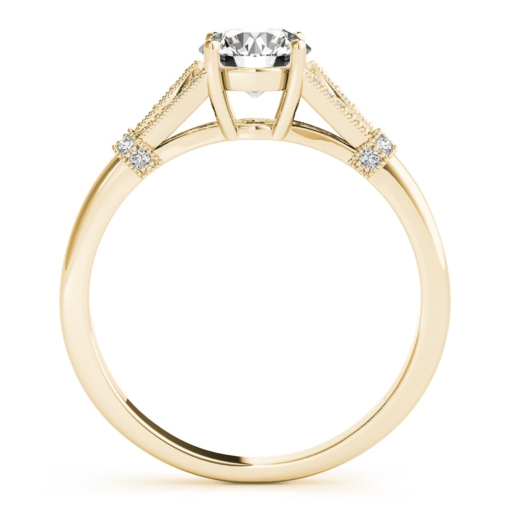 Vintage Marquise Milgrain Engagement Ring, style 51118, Side view in yellow gold