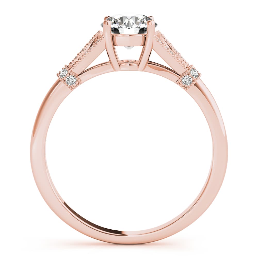 Vintage Marquise Milgrain Engagement Ring, style 51118, Side view in rose gold
