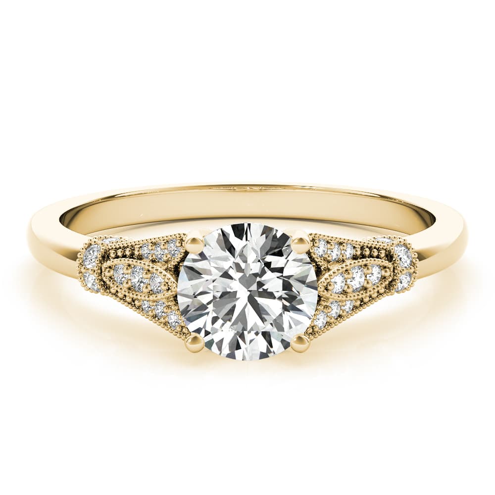 Vintage Marquise Milgrain Engagement Ring, style 51118, Top view in yellow gold