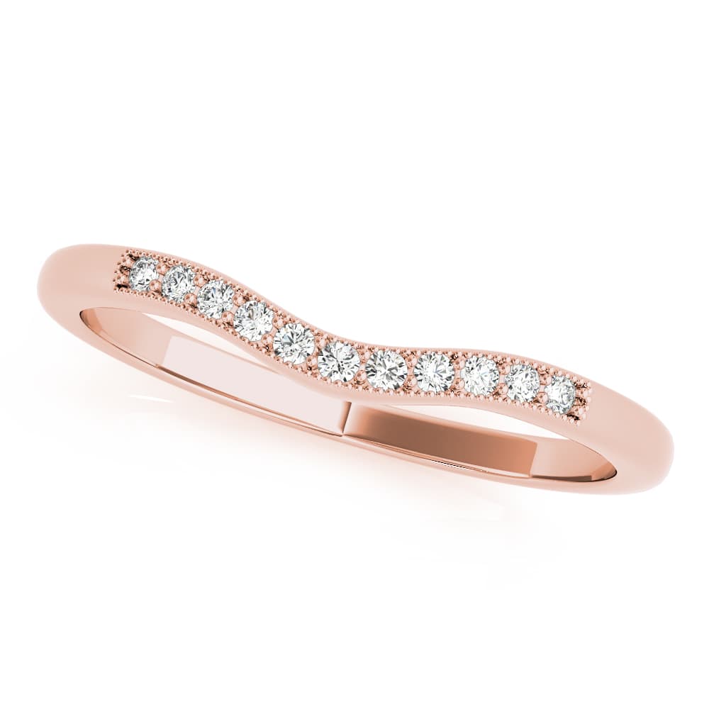 Wedding Band (0.08 ct. tw.), Front view in rose gold