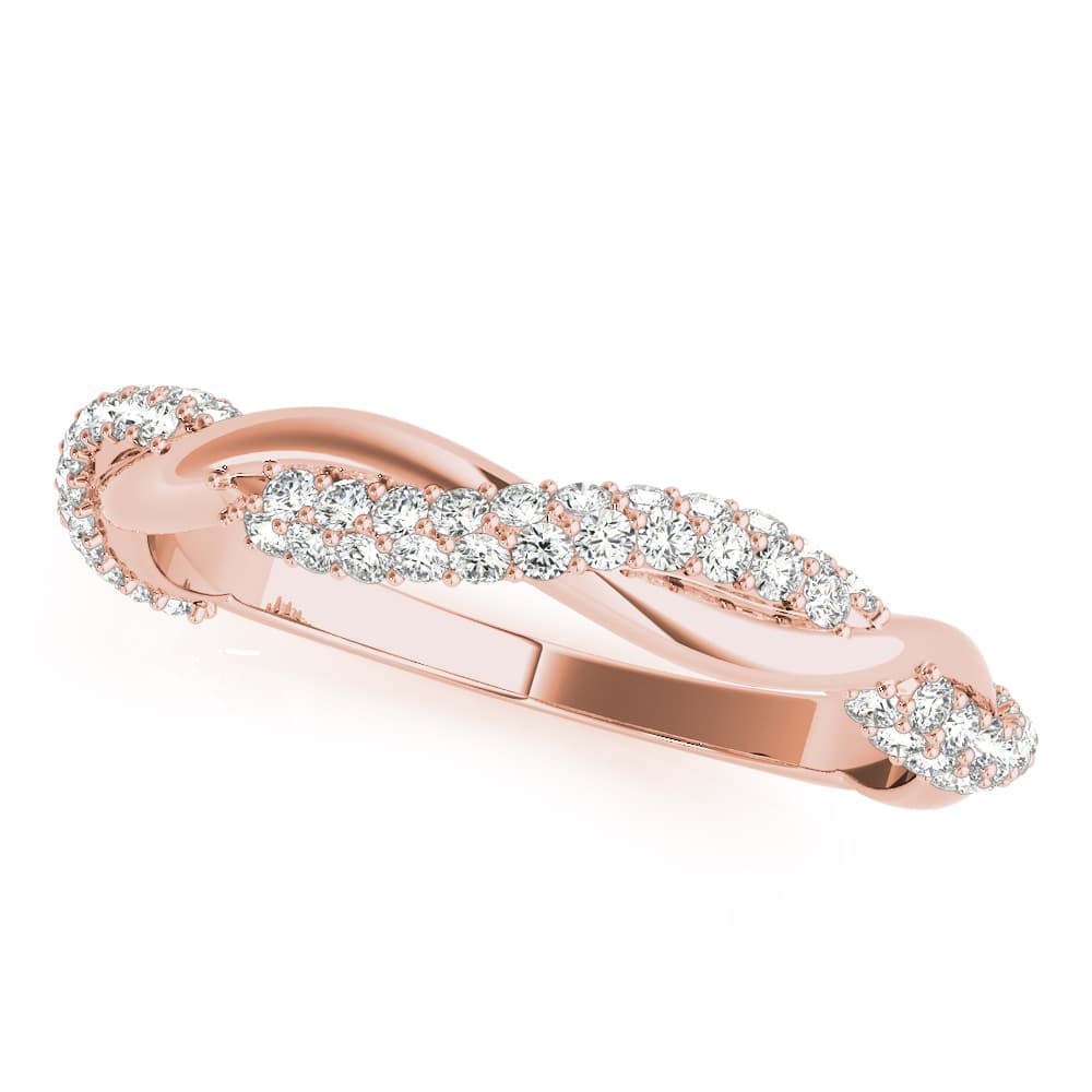 Twisted Pavé Wedding Band (0.4 ct. tw.), Front view in rose gold