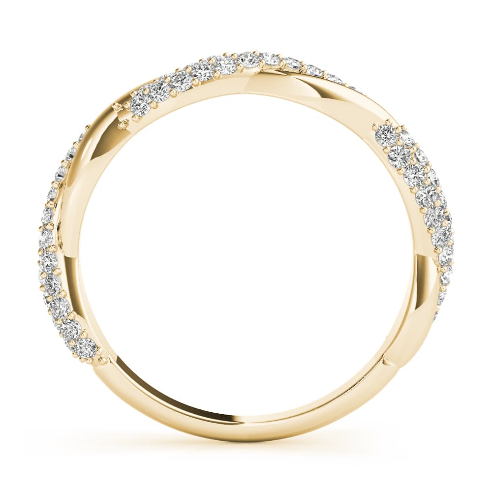 Twisted Pavé Wedding Band (0.4 ct. tw.), Side view in yellow gold