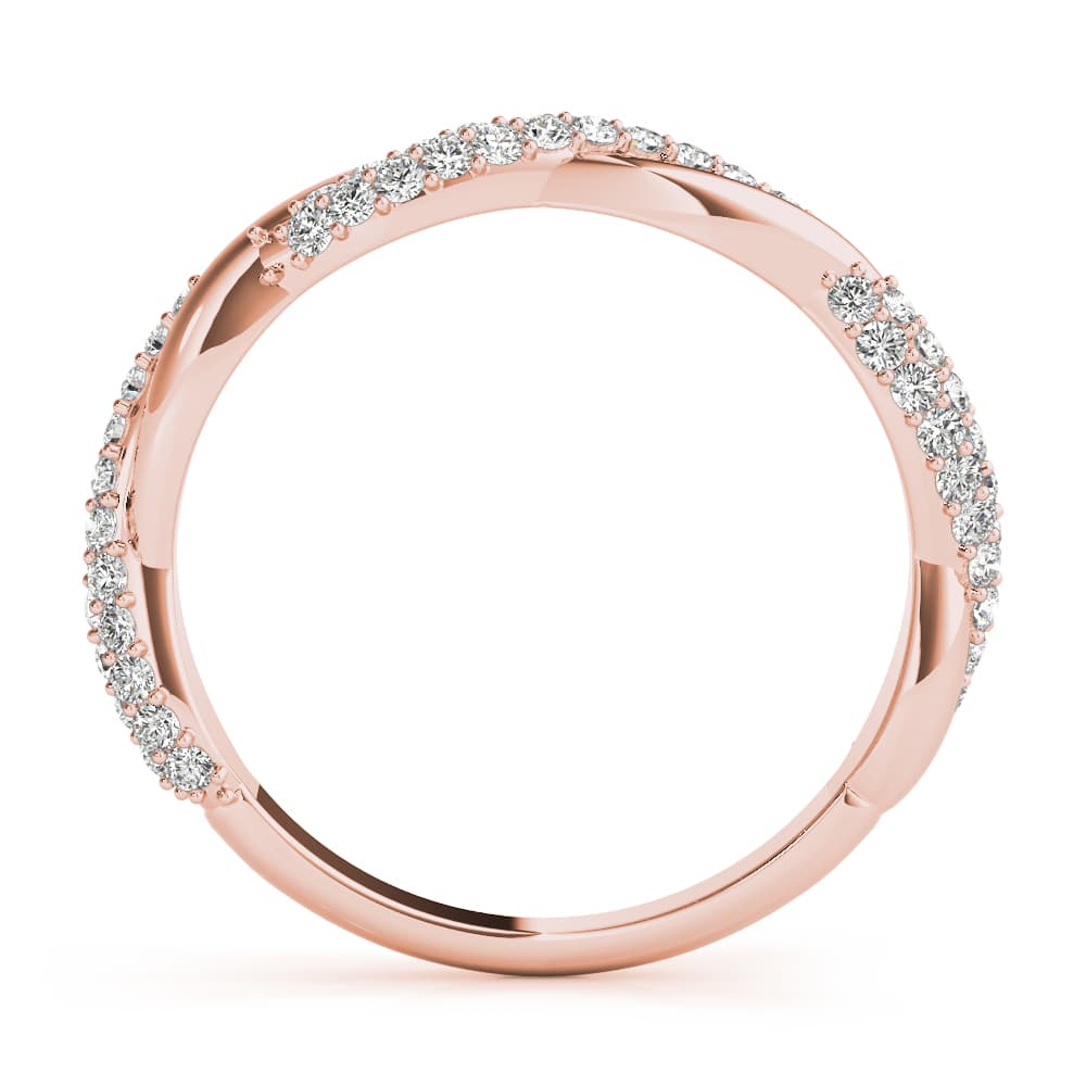 Twisted Pavé Wedding Band (0.4 ct. tw.), Side view in rose gold