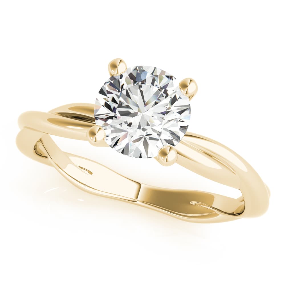 Twisted Shank Engagement Ring, style 51120, Front view in yellow gold