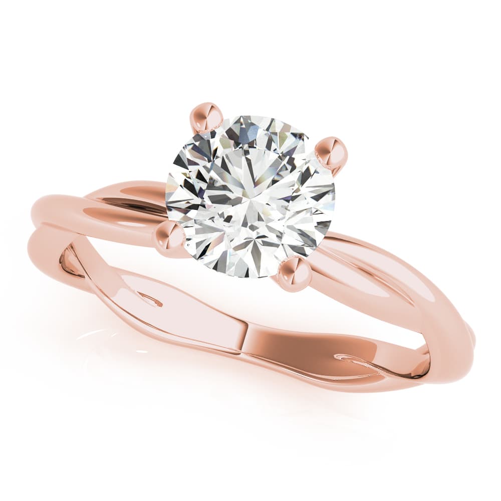 Twisted Shank Engagement Ring, style 51120, Front view in rose gold