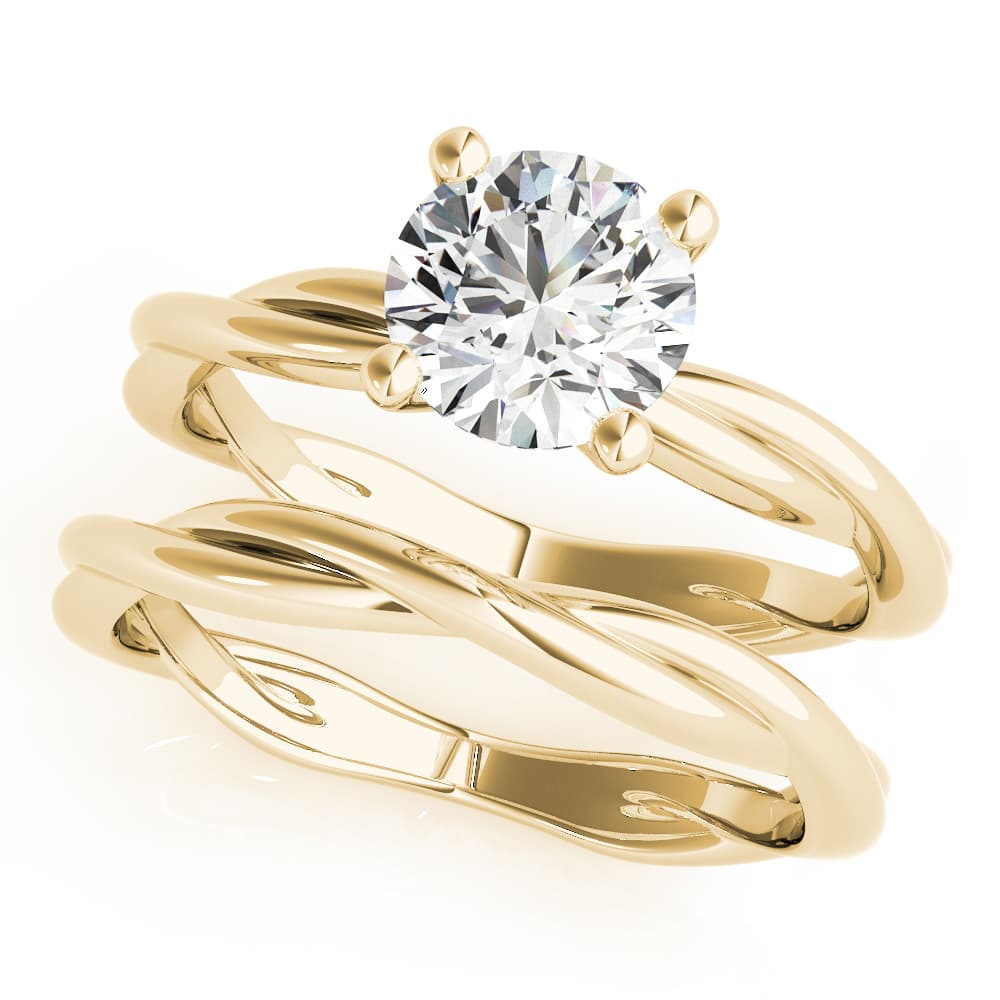 Twisted Shank Engagement Ring, style 51120, On hand view in yellow gold