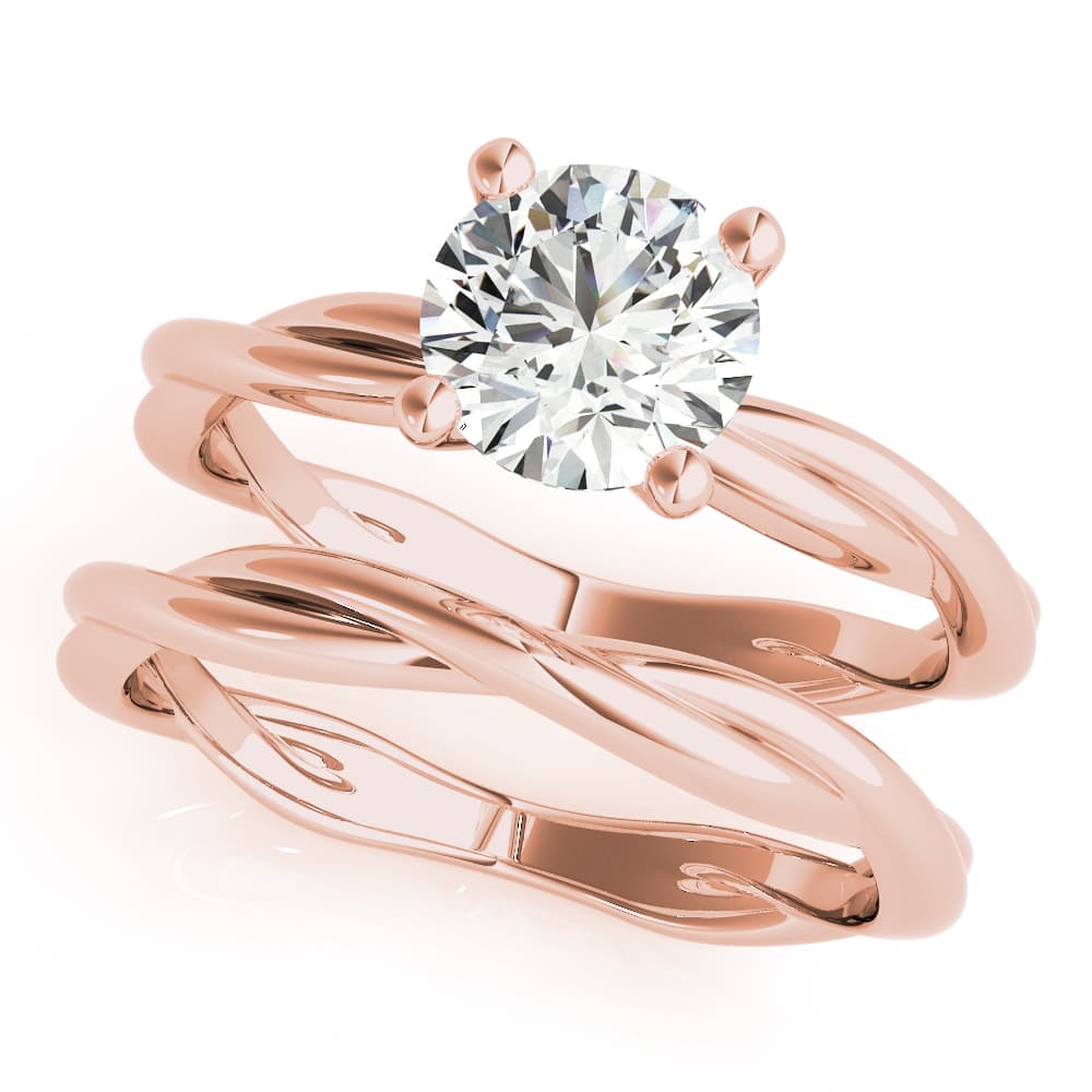 Twisted Shank Engagement Ring, style 51120, On hand view in rose gold