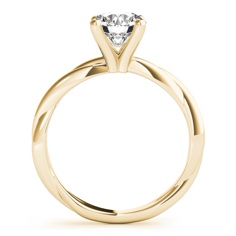 Twisted Shank Engagement Ring, style 51120, Side view in yellow gold