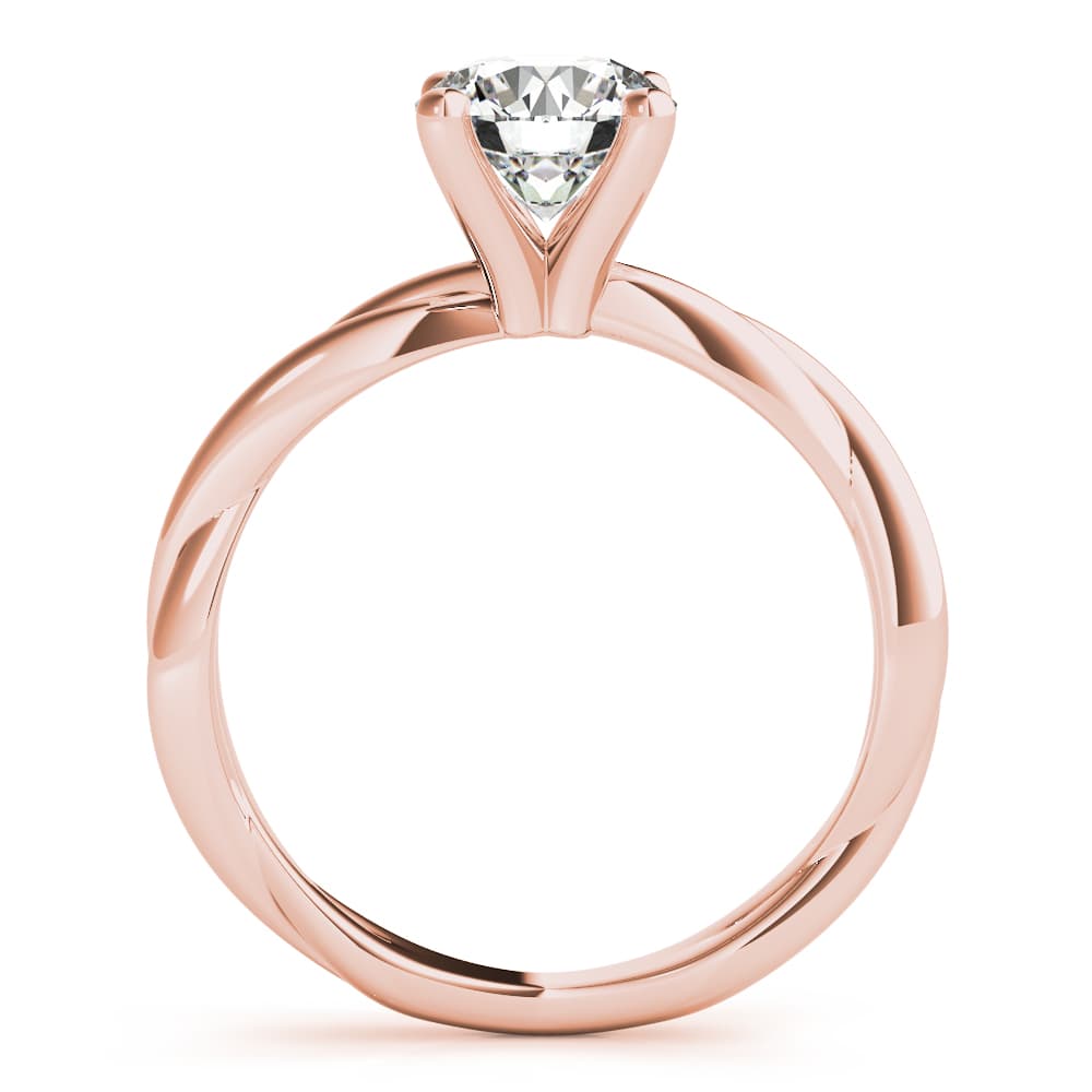Twisted Shank Engagement Ring, style 51120, Side view in rose gold