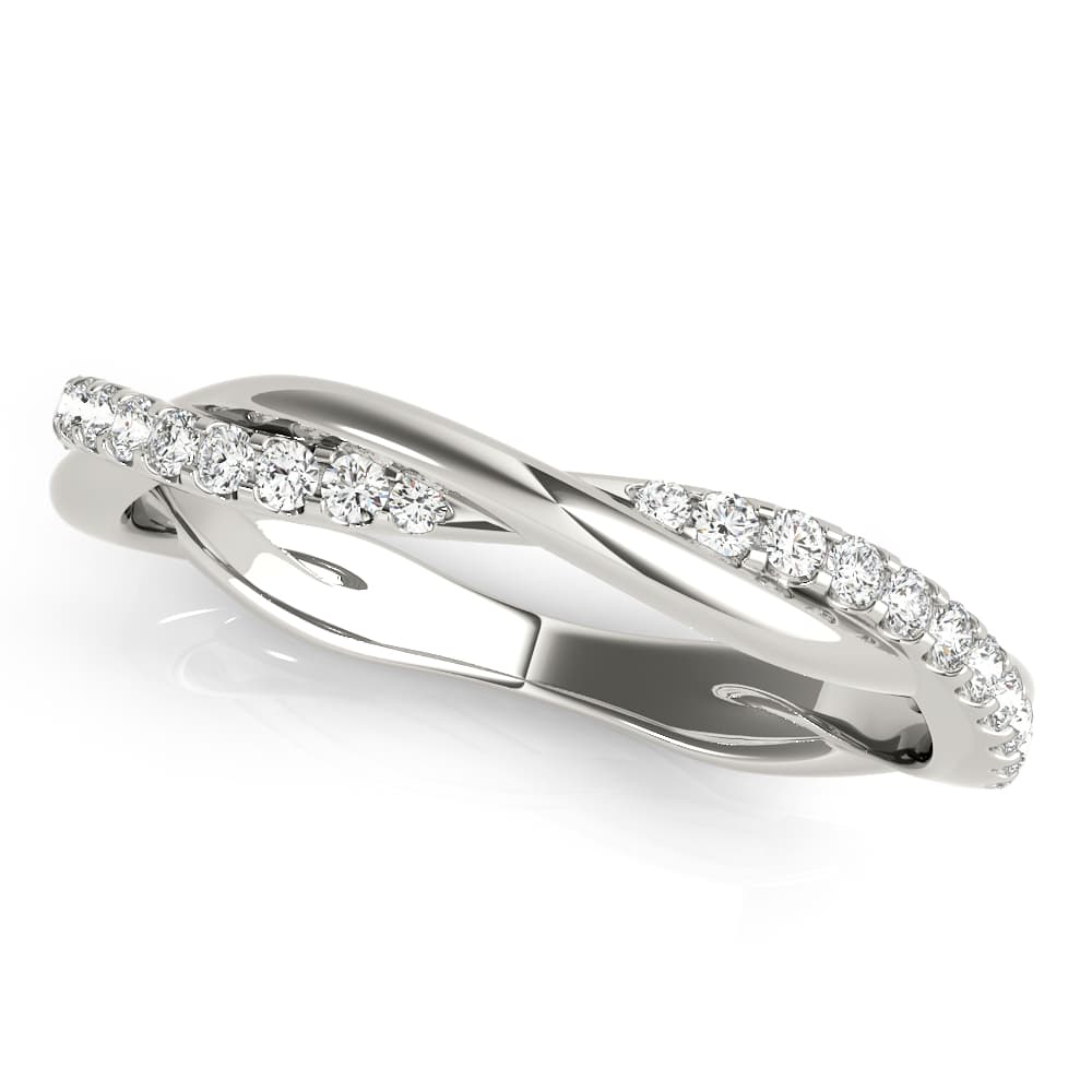 Twisting Diamond Wedding Band — View 1
