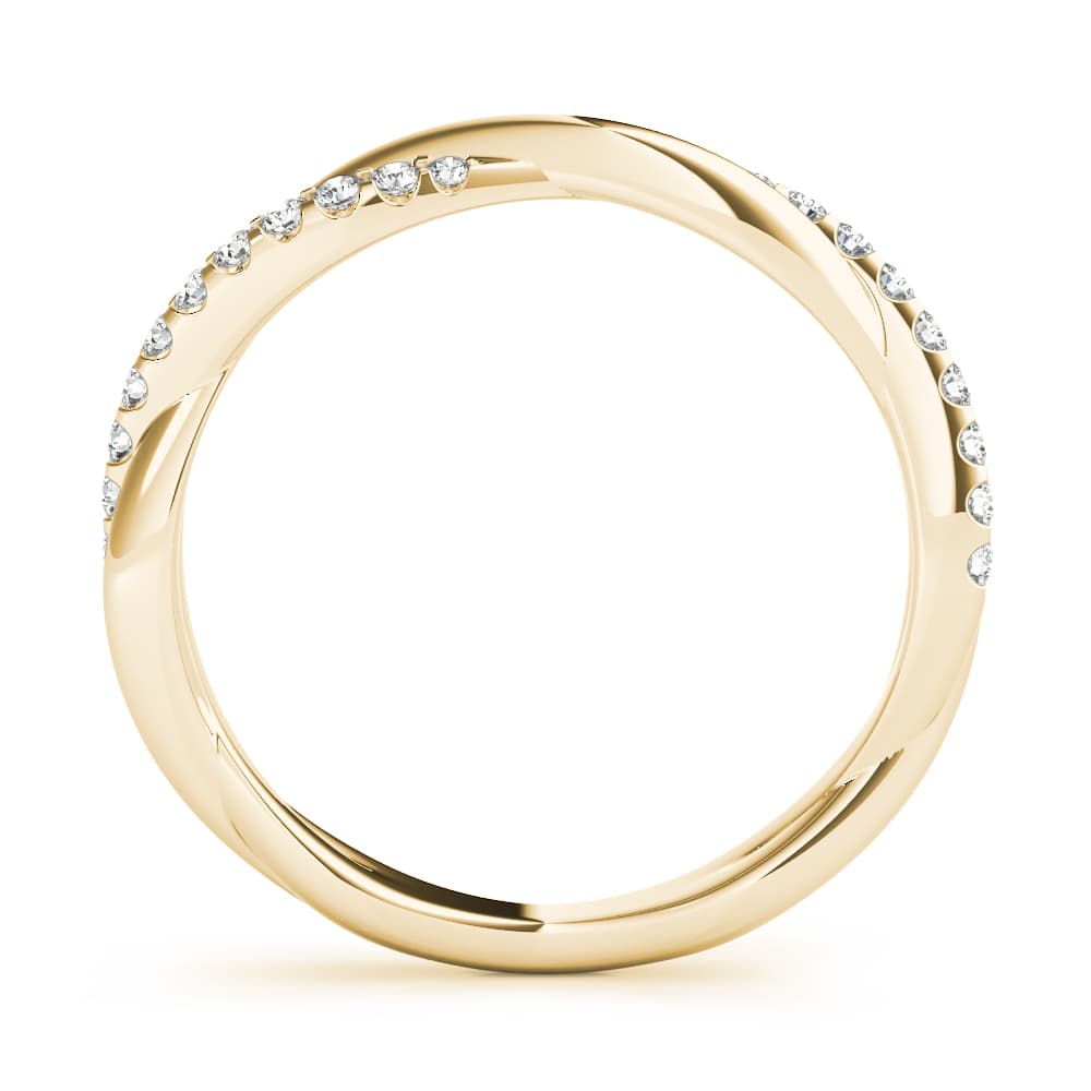 Twisting Diamond Wedding Band (0.16 ct. tw.), Side view in yellow gold