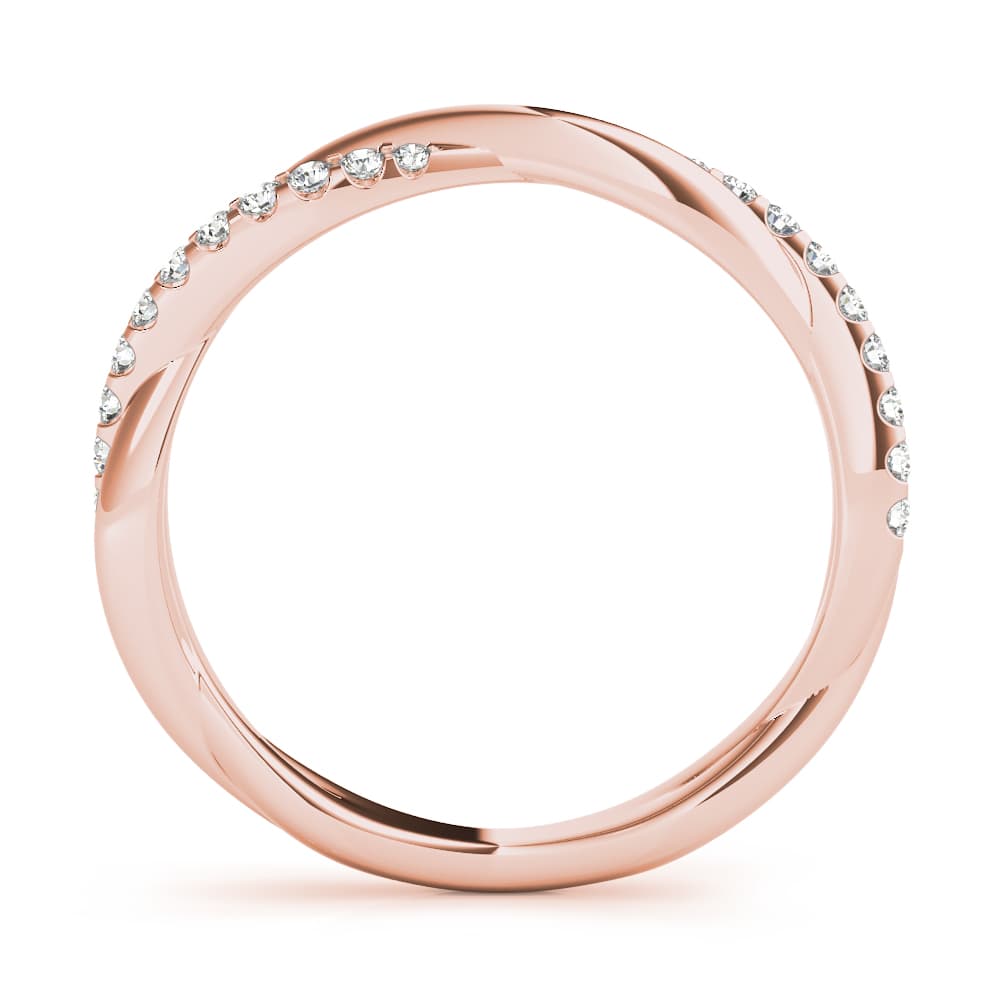 Twisting Diamond Wedding Band (0.16 ct. tw.), Side view in rose gold