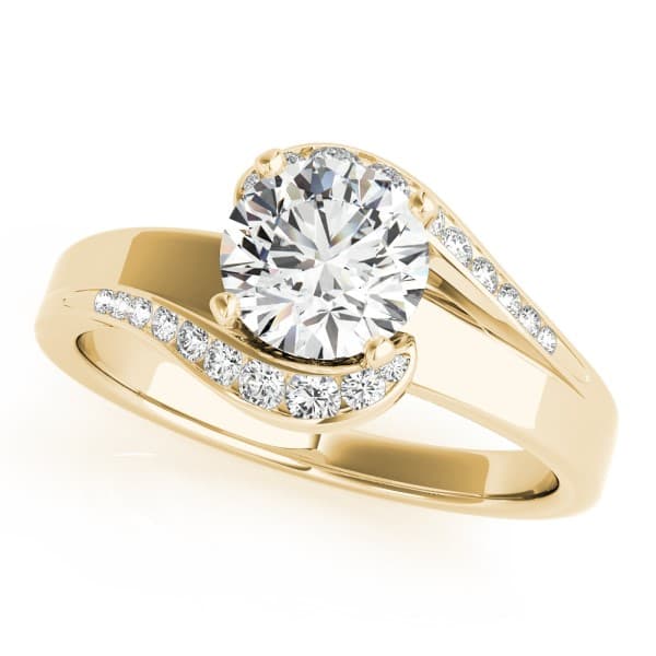 Engagement Ring, style 51123, Front view in yellow gold