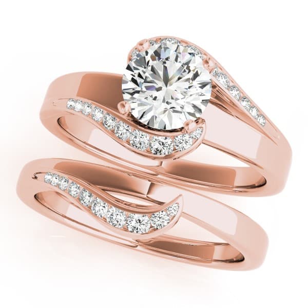 Engagement Ring, style 51123, On hand view in rose gold