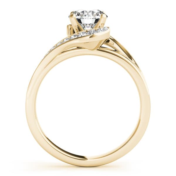 Engagement Ring, style 51123, Side view in yellow gold