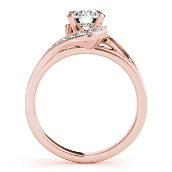 Engagement Ring, style 51123, Side view in rose gold