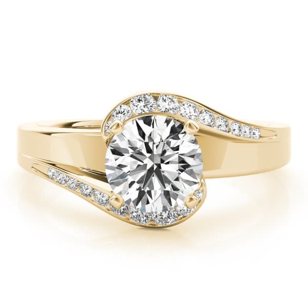 Engagement Ring, style 51123, Top view in yellow gold