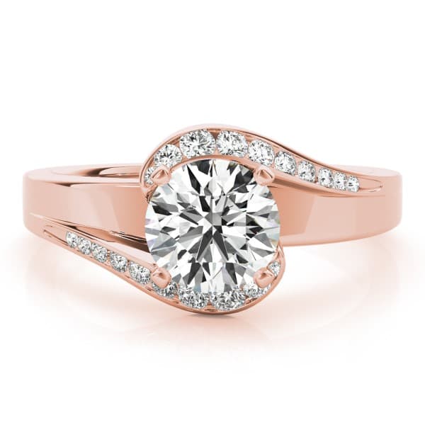 Engagement Ring, style 51123, Top view in rose gold