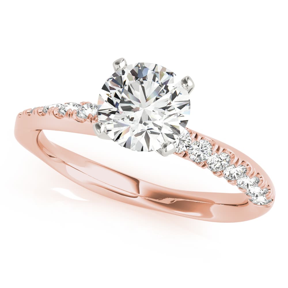 Engagement Ring Split Prongs, style 51126, Front view in rose gold