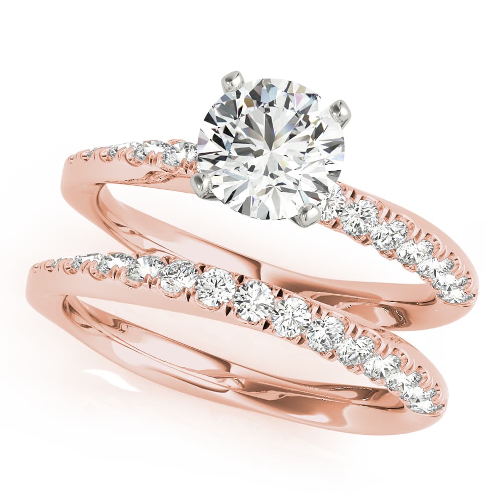 Engagement Ring Split Prongs, style 51126, On hand view in rose gold