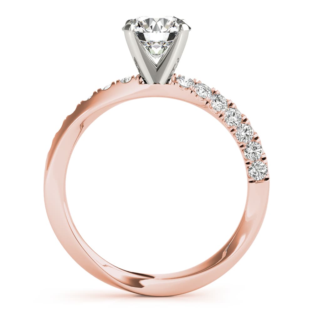 Engagement Ring Split Prongs, style 51126, Side view in rose gold