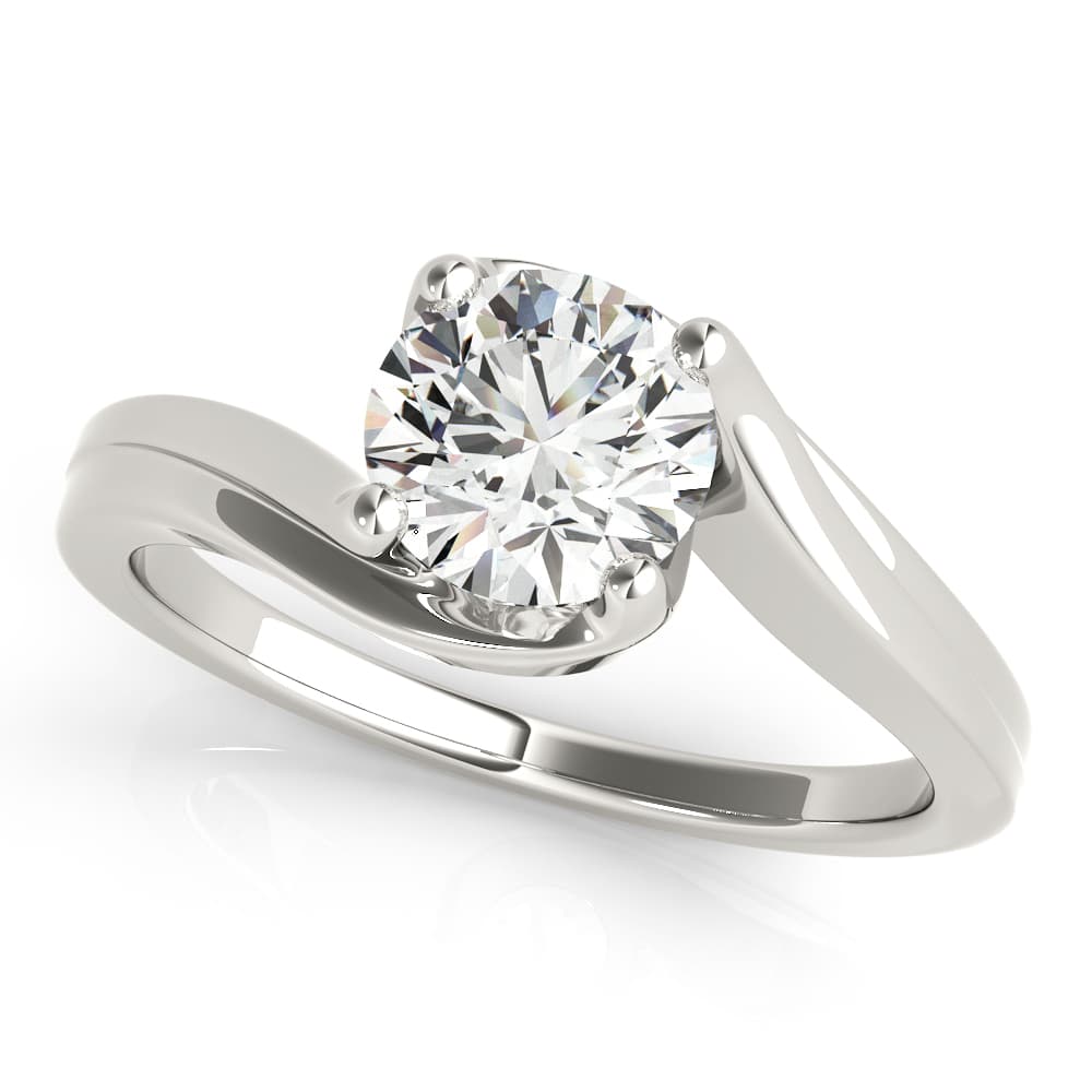 Bypass Solitaire Engagement Ring — style 51129 in 10k White Gold