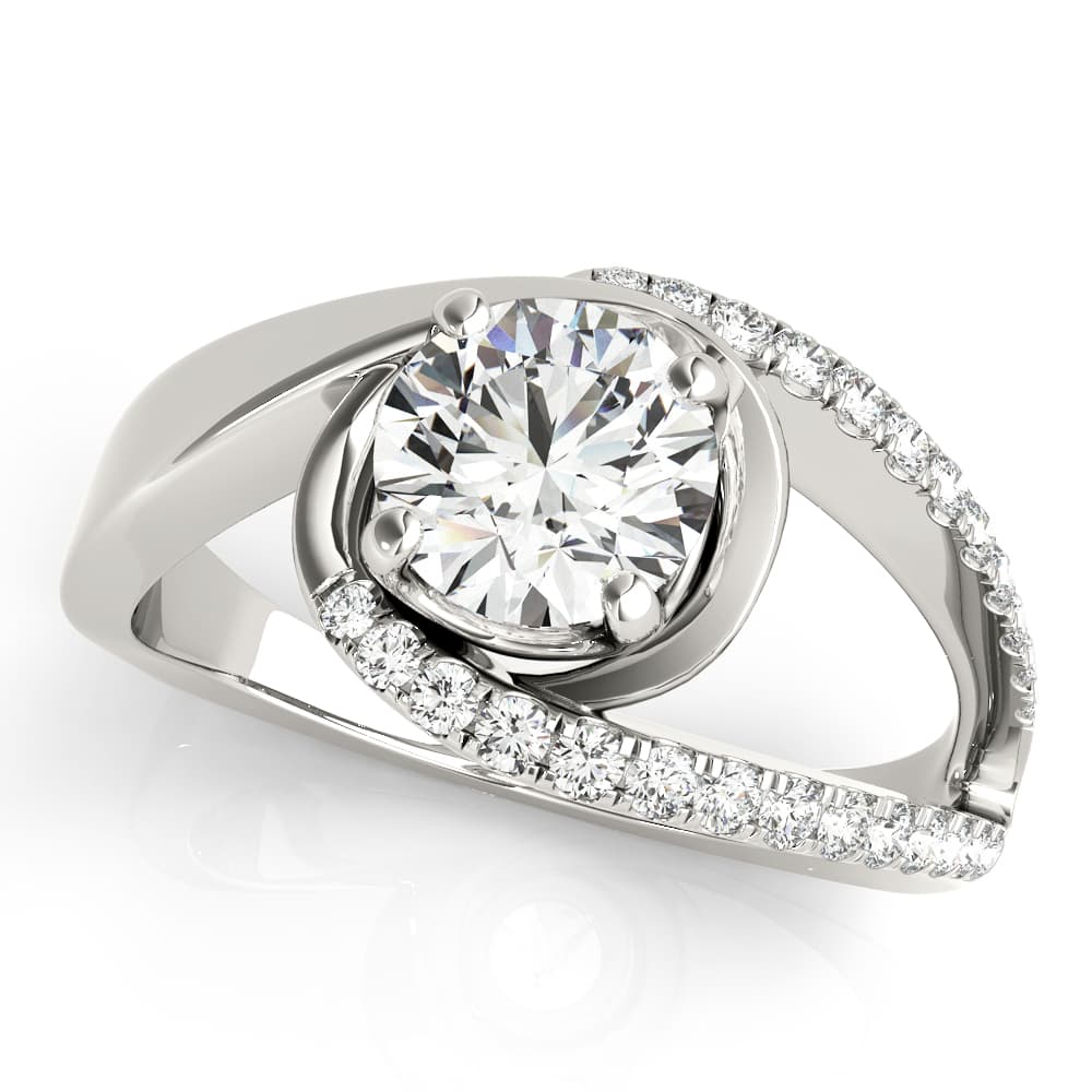 ENGAGEMENT RINGS BYPASS EURO SHANK — style 51130 in 10k White Gold