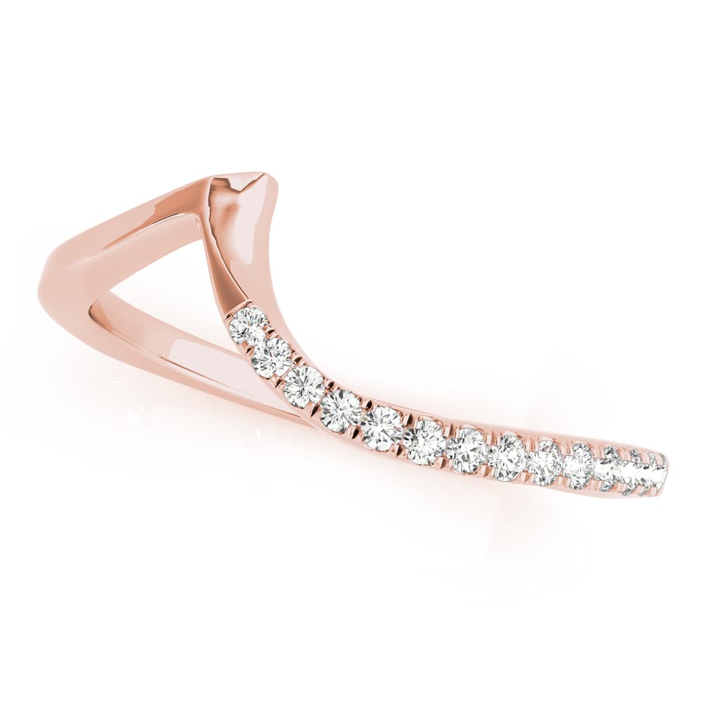 Euro Shank Wedding Band (1/8 ct. tw.), Front view in rose gold