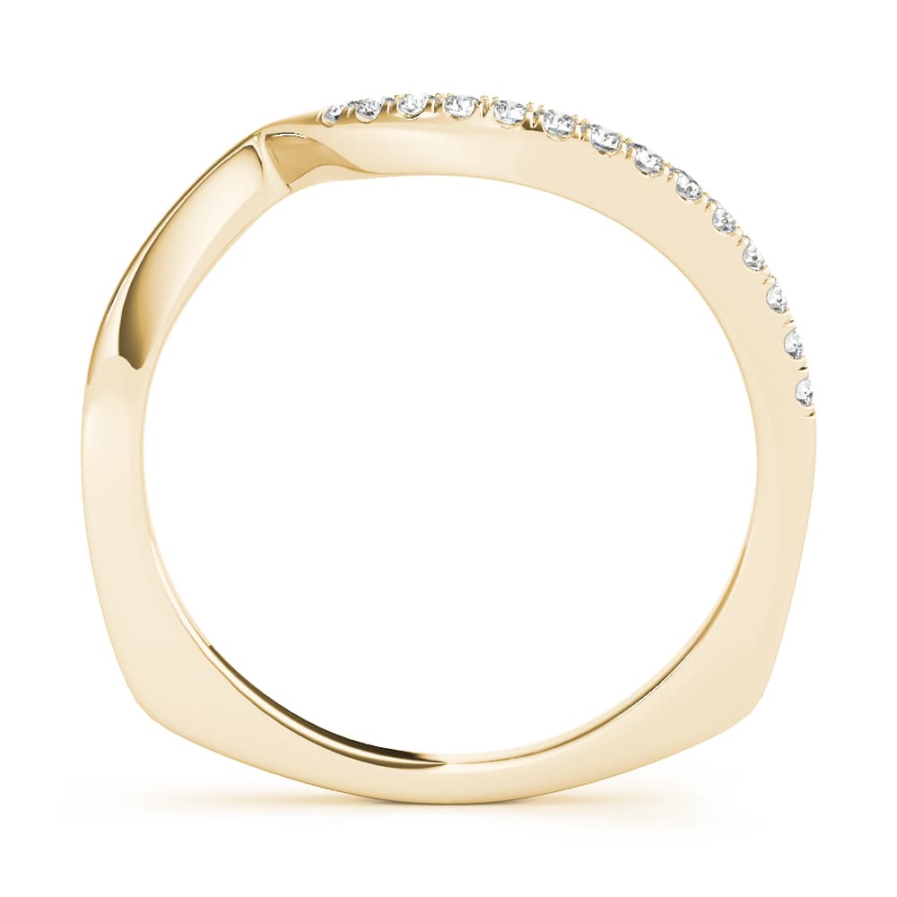 Euro Shank Wedding Band (1/8 ct. tw.), Side view in yellow gold