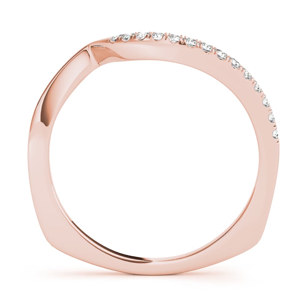 Euro Shank Wedding Band (1/8 ct. tw.), Side view in rose gold