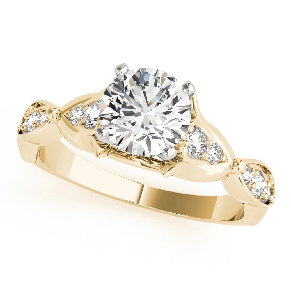 Engagement Ring, style 51131, Front view in yellow gold